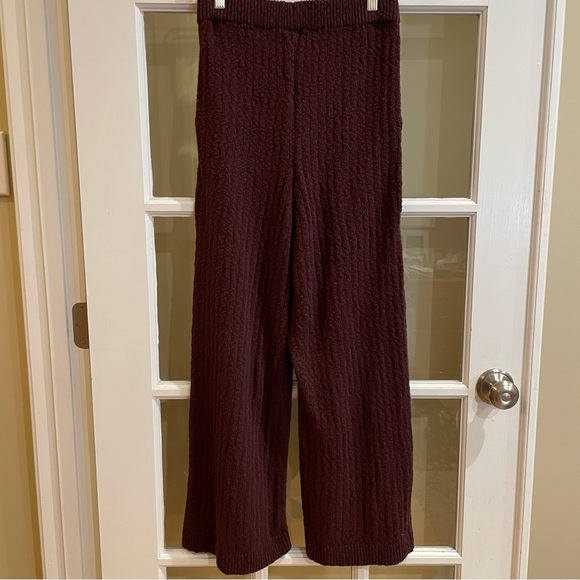Free People Sweater Pants Maroon Ribbed Straight Leg Women’s Size SMALL Pull On - Picture 2 of 6